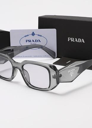 Очки prada солнцезащитные унисекс очки прада spr-17w черные прямоугольные с широкой оправой прада премиум стильные очки prada