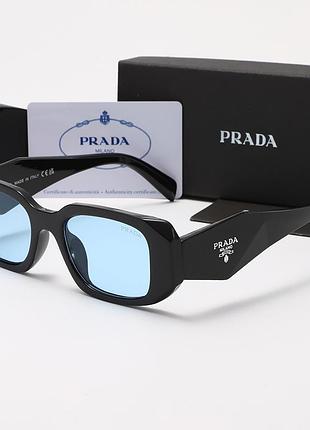 Очки prada солнцезащитные унисекс очки прада spr-17w черные прямоугольные с широкой оправой прада премиум стильные очки prada