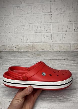 Летние красные мужские кроксы crocs m12 ( нюанс на фото )