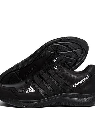 Мужские кожаные кроссовки ads support black