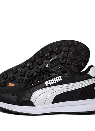 Мужские кожаные кроссовки pm classic leather black