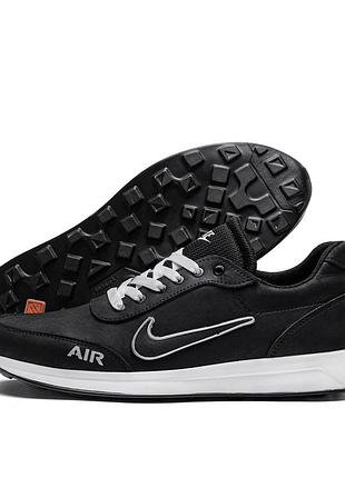 Мужские кожаные кроссовки air black