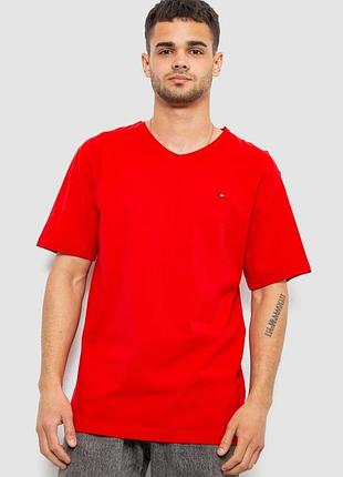 Футболка чоловіча однотонна, колір червоний, розміри 4xl, 5xl, xxl, xxxl fa_014692