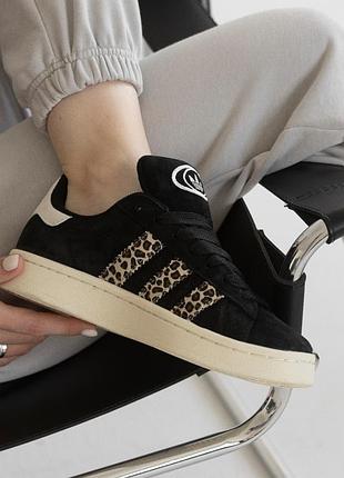 Adidas campus black leopard