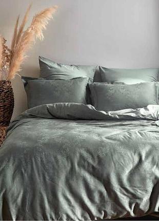 Постільна білизна prima casa limasso hoten natural green жакард євро