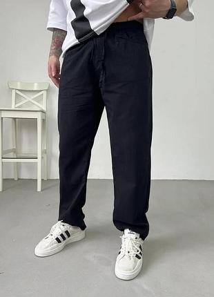 Стильные коттоновые брюки baggy в черном цвете 🔝