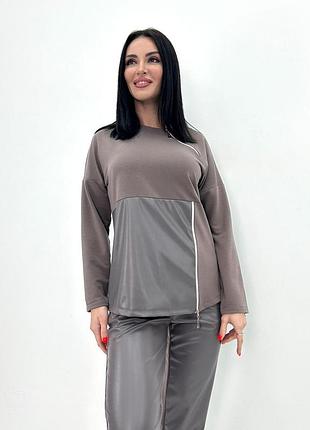 Повседневный костюм с молниями "skylar" какао, 50-52