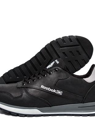 Мужские кожаные кроссовки rbk classic leather black