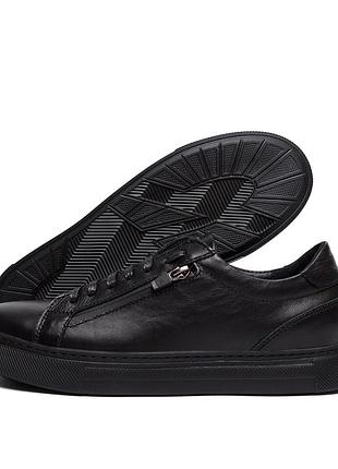 Чоловічі шкіряні кеди ortega aircross black