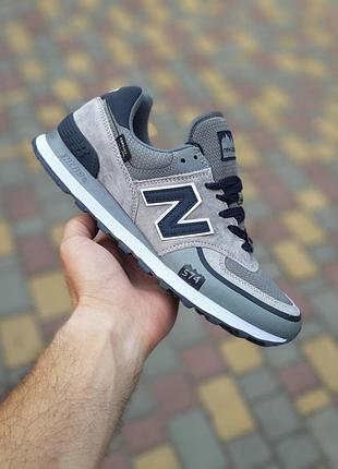 Чоловічі літні кросівки new balance 574 сірі сіра пятка замшеві нюбеленс 574 чоловічі топ якість 43