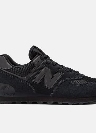 New balance 574 мужские кроссовки нью баланс черные классические ретро брендовые