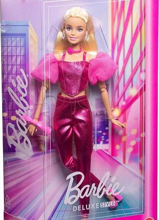 Кукла barbie deluxe style doll #5 in metallic pink outfit, sparkly corset барби deluxe style №5 -jfp40