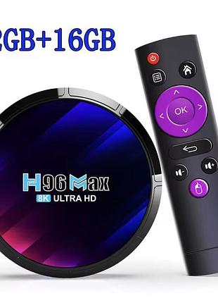 Smart tv h96 max 2/16 gb ultra hd rk3528 смарт тб приставка smart tv 2/16 гб