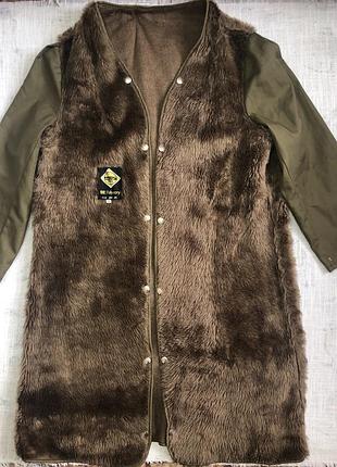 Malimo teddy винтажная съемная подкладка, подстежка для парки, р.53/м (ндр)