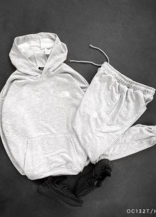 Сірий чоловічий спортивний костюм the north face костюм худі з капюшоном та штани чоловічий чорний на веснувм
