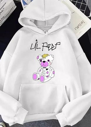 Худі з принтом "lil peep" 7 весна/осінь, білий