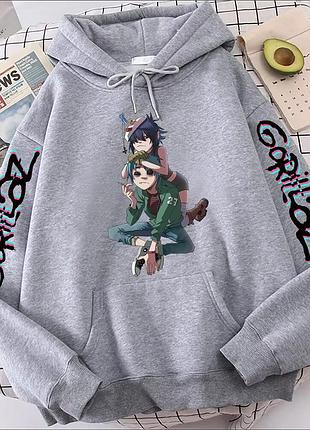 Худі gorillaz (горилаз) 2 весна/осінь, сірий, s