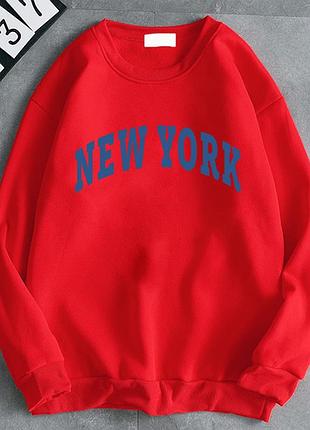 Свитшот new york красный, зима