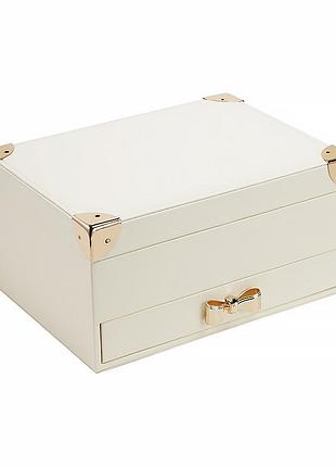 Шкатулка casegrace sp-01261 для украшений и ювелирных изделий двухуровневая 23*17*12 см white