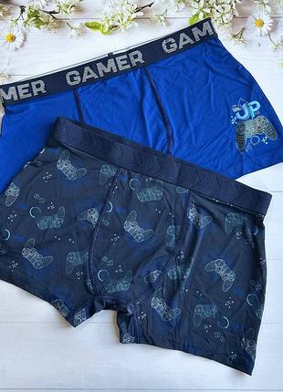 Трусики боксери на хлопчика gamer (набір 2 шт.) primark р.158 см (12-13 років)
