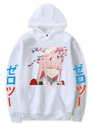 Худі аніме «darling in the franxx, zero two» 18 весна/осень, білий