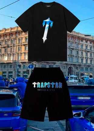 Мужской набор 2в1 trapstar футболка и шорты летний комплект шорты + футболка