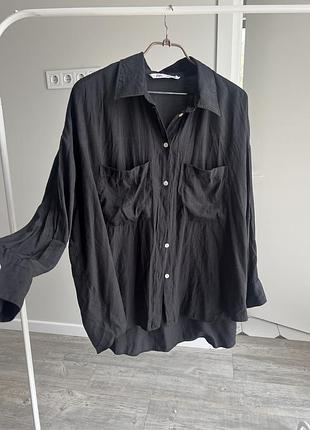 Блуза сорочка шовковиста zara р.хл