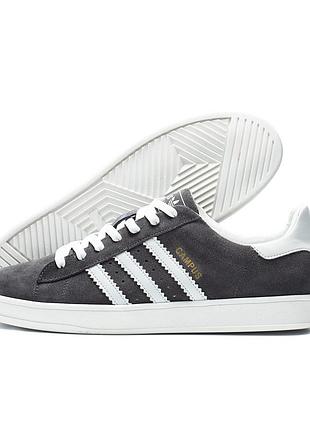 Чоловічі шкіряні кросівки adidas campus grey