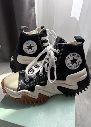 Кеди 171545c run star motion hi black/white/gum honey колір чорний, білий