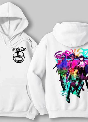 Худі gorillaz (горілаз) 6 весна/осінь, біле, l