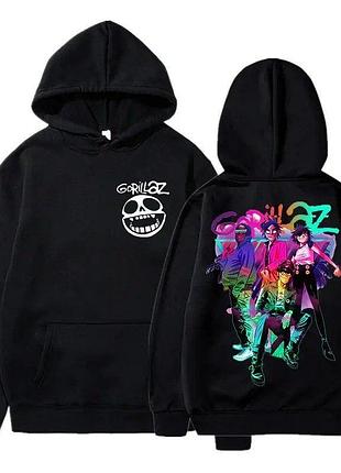 Худі gorillaz (горілаз) 6 зима, чорне, s