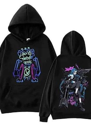 Худі "arcane jinx" (аркейн джинкс) 1 зима, чорний, 3xl