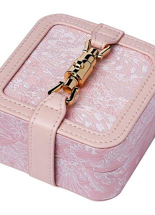Шкатулка casegrace sp-01328 для украшений и ювелирных изделий портативная с замком 10*10*5 см pink