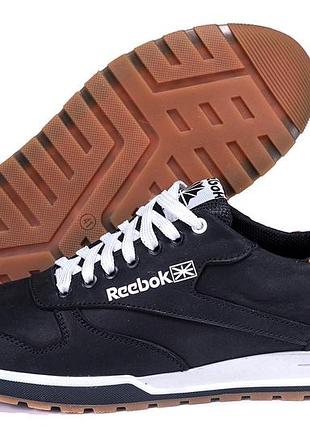 Мужские кожаные кроссовки rbk classic leather trail black