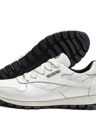 Чоловічі шкіряні кросівки rbk classic white pearl