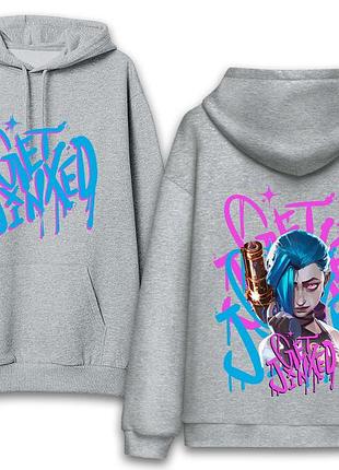 Худі "arcane jinx" (аркейн джинкс) 5 весна/осінь, сірий, 2xl