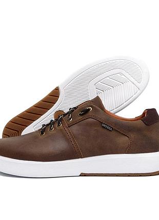 Чоловічі шкіряні кеди ortega aircross coffe