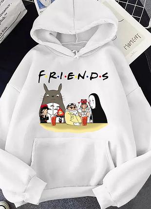Худи аниме "унесённые призраками" friends тоторо 1 белый, зима, xs