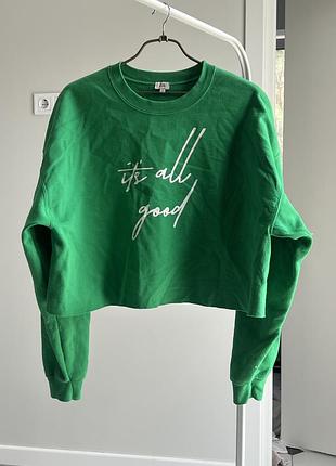 Світшот кроп обʼємний фліс river island р.м