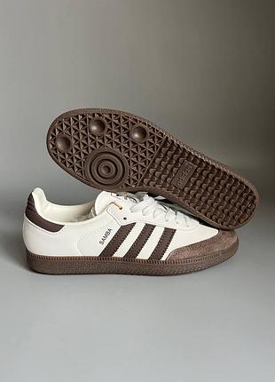 Уцінка жіночі кросівки/кеди adidas samba beige/brown