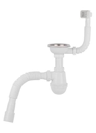 Сифон для кухонної мийки lidz (whi) 60 05 m001 01 euro (вихід 50 мм)