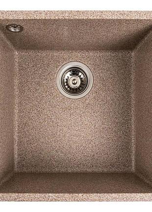 Гранитная мойка для кухни platinum 4040 ruba матовая карамель