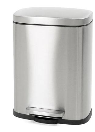 Мусорное ведро с плавным закрытием прямоугольное mixxus bevel-tc0105 ss color 5л цвет нержавейка (m