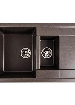 Гранитная мойка для кухни valeso 7850w toskana матовая темная скала