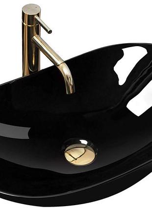 Умывальник (раковина) rea royal 60 black черный накладной *