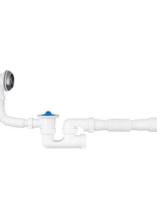 Сифон для ванни agua bs03 1 1/2"х40/50 мм з переливом та ревізією