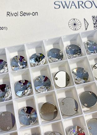 Пришивні стрази swarovski , crystal, 12 мм, 1 шт арт 3200