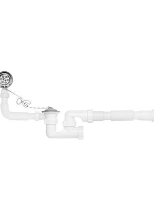 Сифон для ванни kroner krp - bs03 1 1/2"х40/50 мм з переливом та ревізією