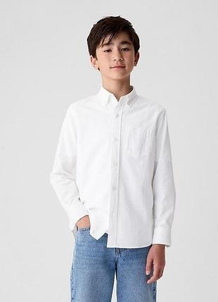 Gap kids - белая школьная рубашка хлопок коттон в идеале оригинал 10-11 лет