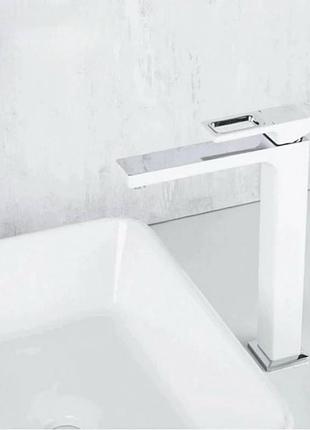 Смеситель для умывальника santep 278-8w белый\хром высокий